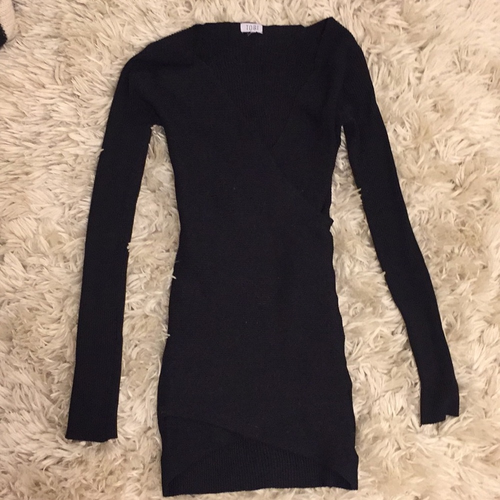 TOBI size small black dress (off shoulder)